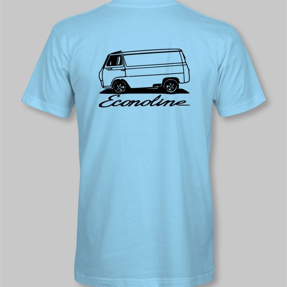 1960's Ford Econoline Retro T-Shirt - van life vanner e100 hot rod speed shop - Picture 11 of 11